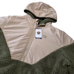 Outdoor Nation Women’s Expedition 3/4 Zip Pullover Hoodie Sherpa Jacket XL Green
